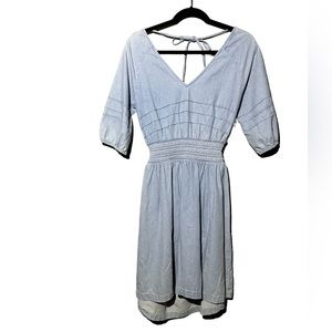 NWOT Blue B Smocked-waist Light Blue Denim Dress